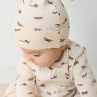 Organic Cotton Knot Beanie - Avion Shell Childrens Hat from Jamie Kay Australia