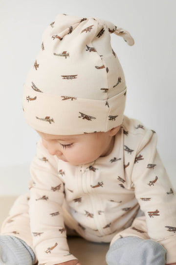 Organic Cotton Knot Beanie - Avion Shell Childrens Hat from Jamie Kay Australia