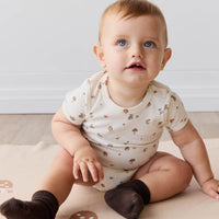 Organic Cotton Hudson Short Sleeve Bodysuit - Foraging Friends Childrens Bodysuit from Jamie Kay Australia