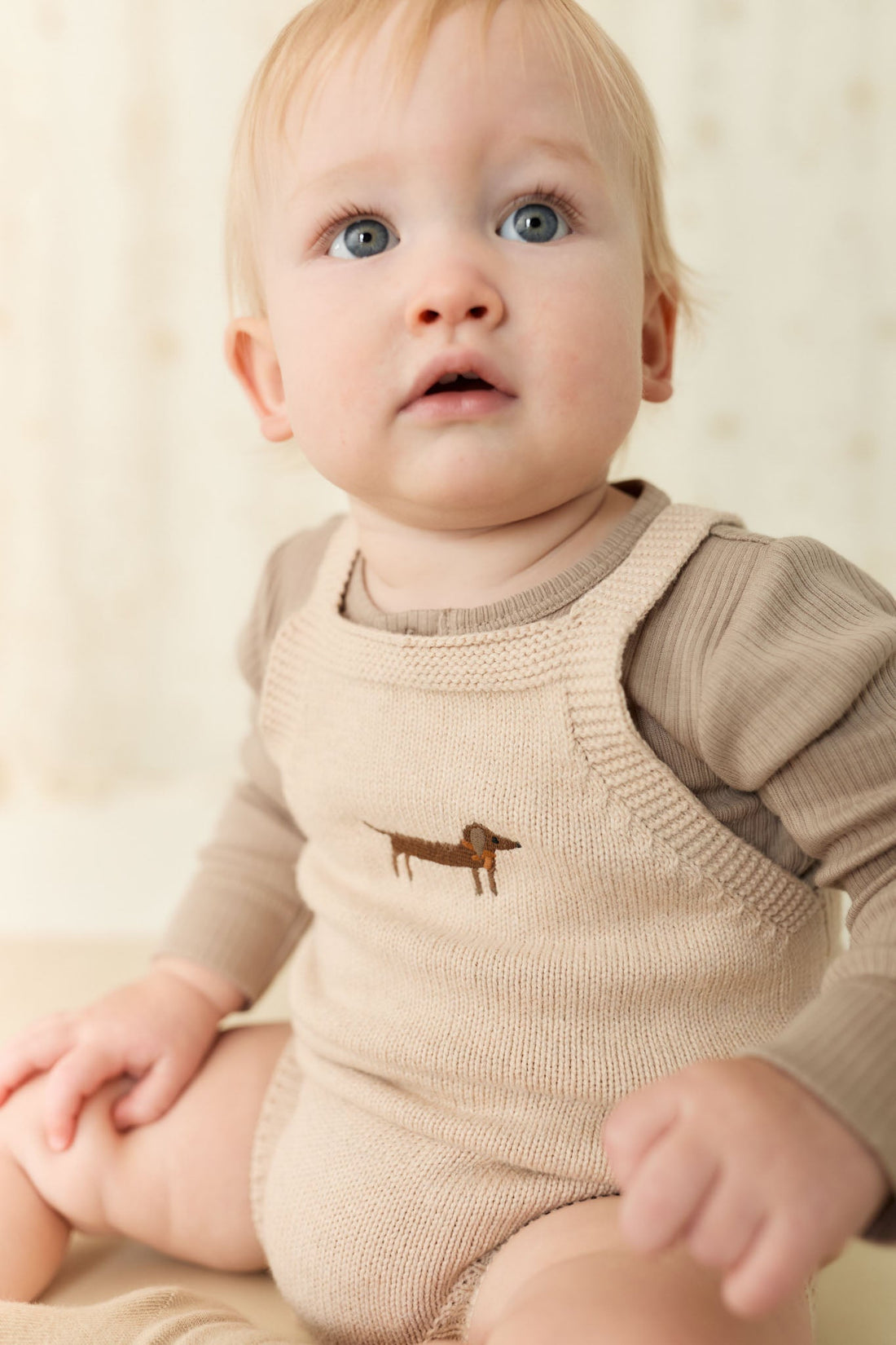 Ethan Playsuit - Oatmeal Marle Cosy Basil Childrens Playsuit from Jamie Kay Australia