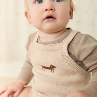 Ethan Playsuit - Oatmeal Marle Cosy Basil Childrens Playsuit from Jamie Kay Australia