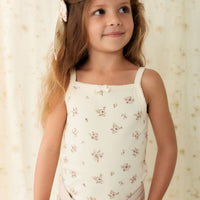 Organic Cotton Singlet - Goldie Bouquet Egret Childrens Singlet from Jamie Kay Australia