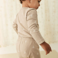 Organic Cotton Fernley Bodysuit - Set Sail Vintage Taupe Childrens Bodysuit from Jamie Kay Australia