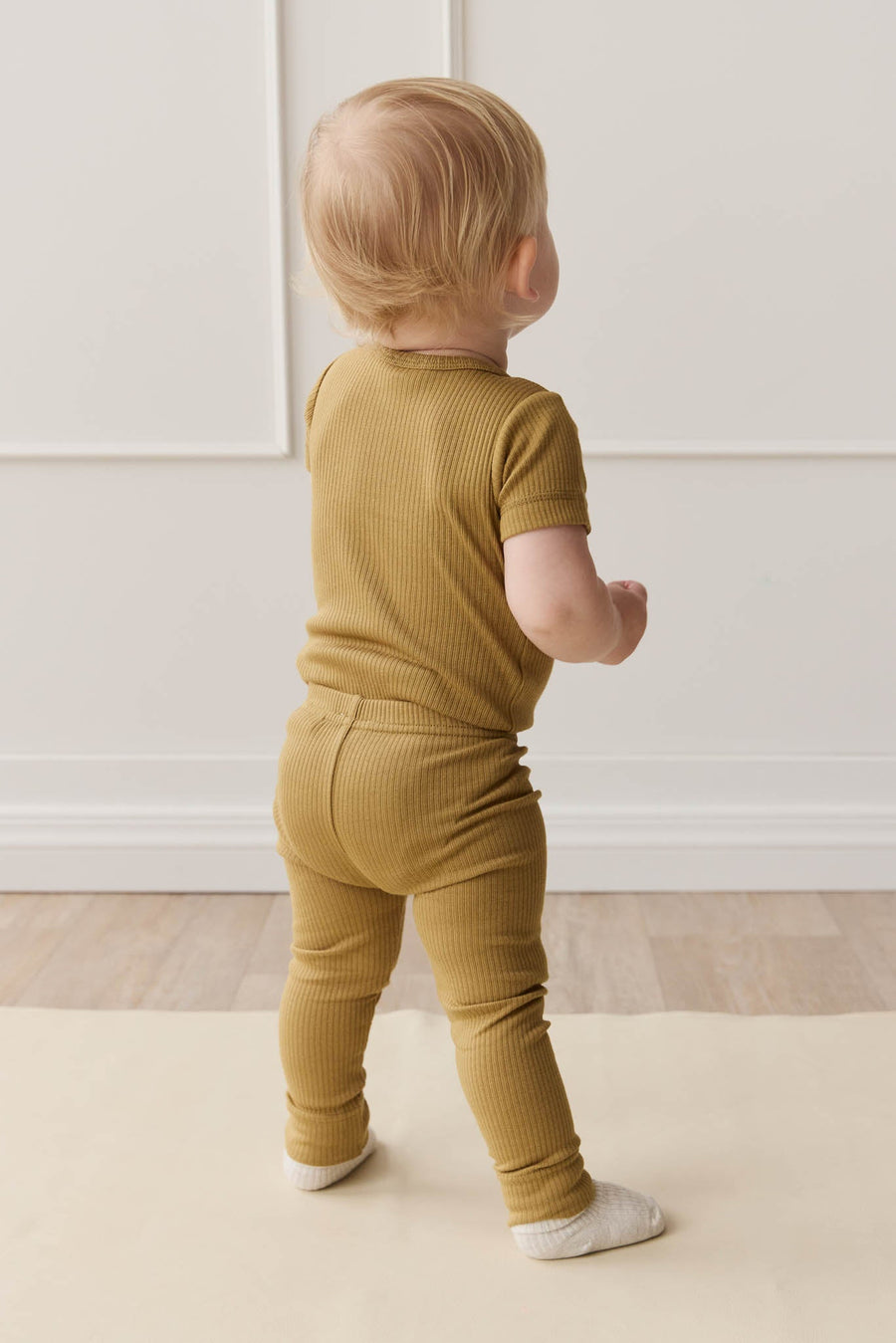 Organic Cotton Modal Darcy Rib Tee Bodysuit - Buffalo Childrens Bodysuit from Jamie Kay Australia