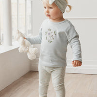 Organic Cotton Everyday Legging - Lulu Blue Childrens Legging from Jamie Kay Australia