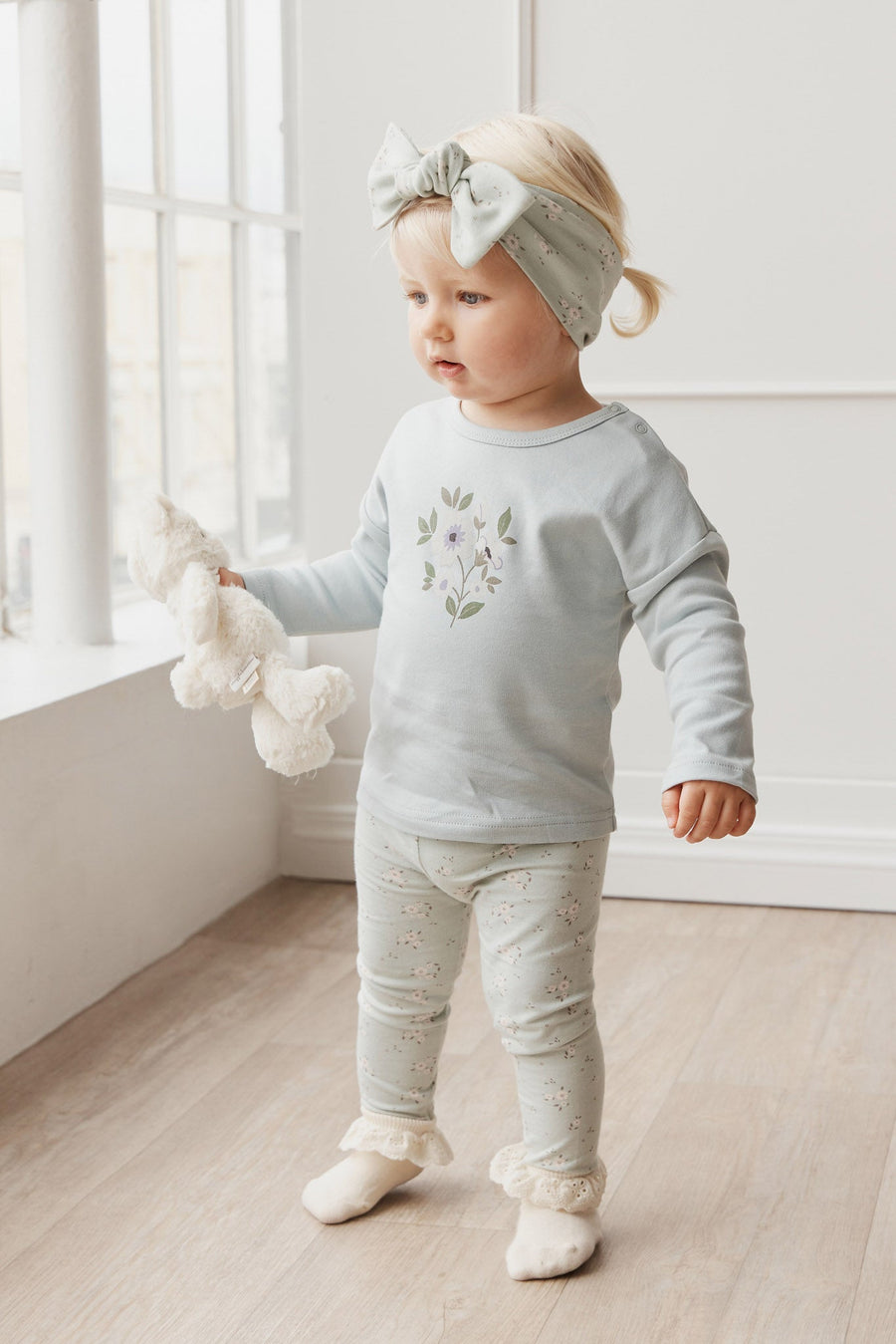 Organic Cotton Everyday Legging - Lulu Blue Childrens Legging from Jamie Kay Australia