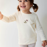 Pima Cotton Long Sleeve Top - Parchment Petite Goldie Childrens Top from Jamie Kay Australia