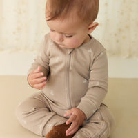 Organic Cotton Reese Zip Onepiece - Set Sail Vintage Taupe Childrens Onepiece from Jamie Kay Australia