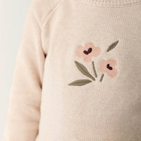 Audrey Knitted Jumper - Oatmeal Marle Petite Goldie Childrens Jumper from Jamie Kay Australia