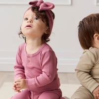 Organic Cotton Modal Long Sleeve Bodysuit - Rosette Childrens Bodysuit from Jamie Kay Australia