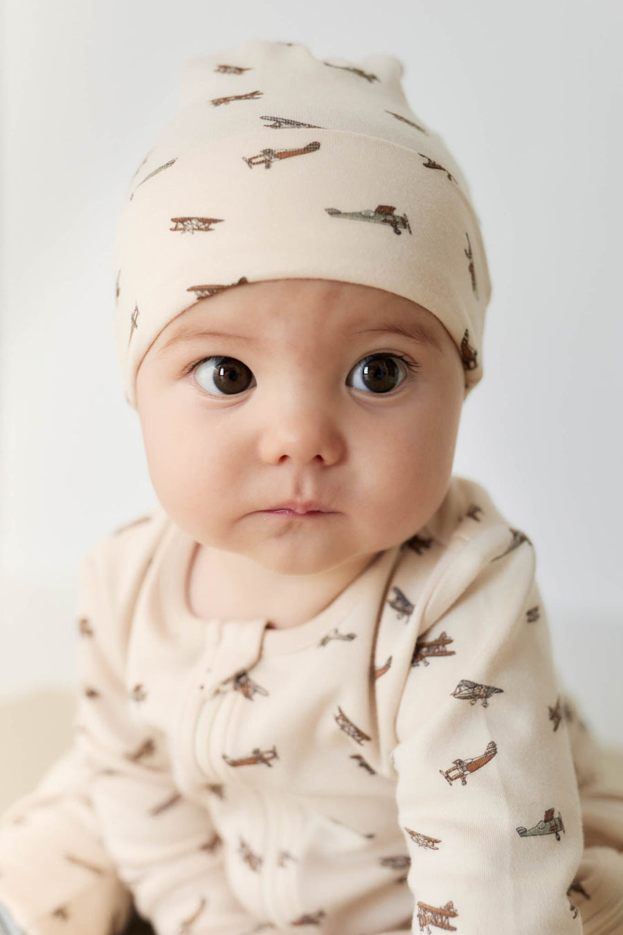 Organic Cotton Knot Beanie - Avion Shell Childrens Hat from Jamie Kay Australia