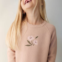 Audrey Knitted Jumper - Dusky Rose Petite Goldie Childrens Jumper from Jamie Kay Australia