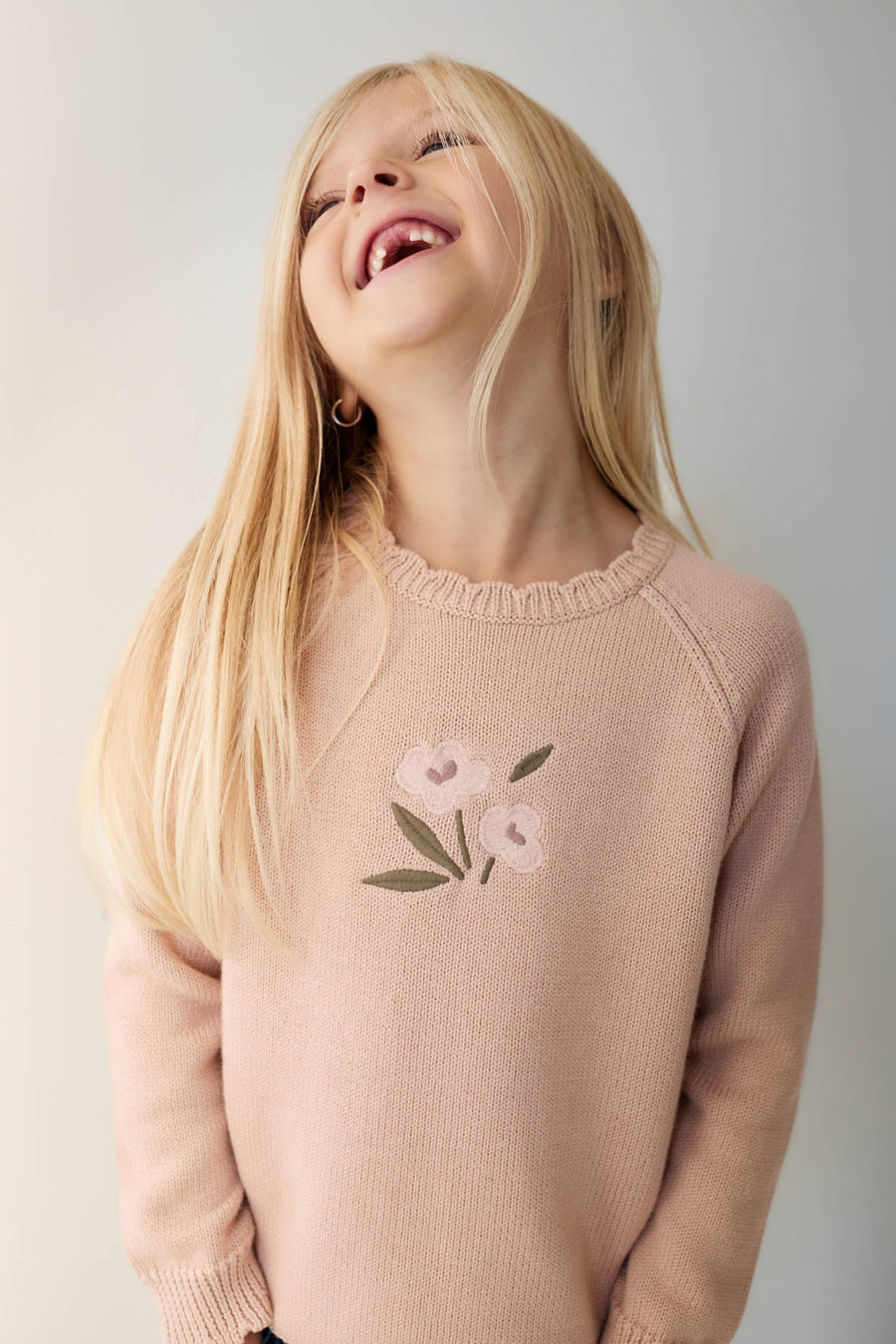 Audrey Knitted Jumper - Dusky Rose Petite Goldie Childrens Jumper from Jamie Kay Australia