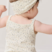 Organic Cotton Bridget Singlet Bodysuit - Dainty Egret Blues Childrens Bodysuit from Jamie Kay Australia