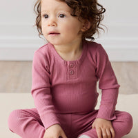 Organic Cotton Modal Long Sleeve Bodysuit - Rosette Childrens Bodysuit from Jamie Kay Australia