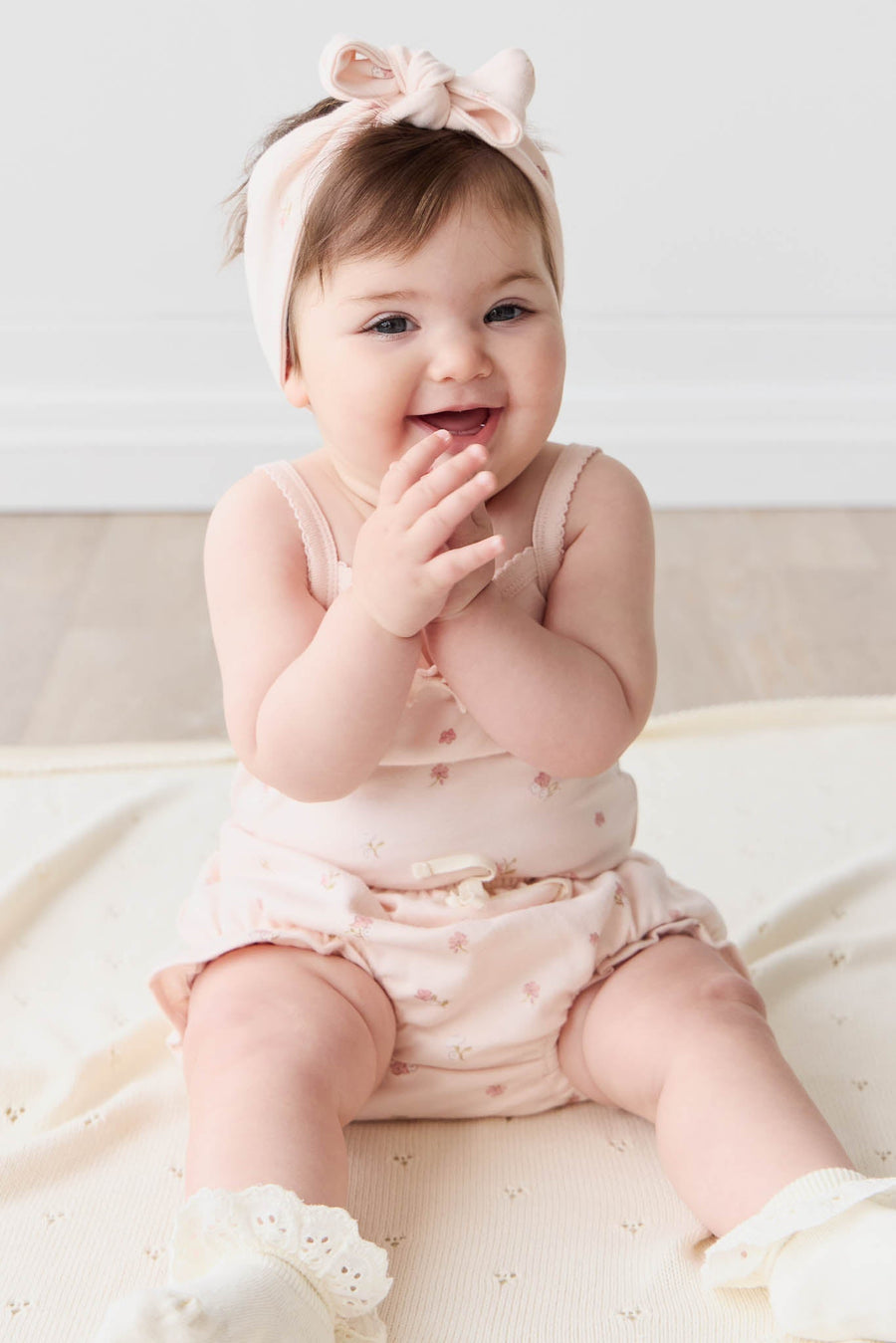 Organic Cotton Bridget Singlet Bodysuit - Meredith Morganite Childrens Bodysuit from Jamie Kay Australia