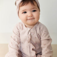 Organic Cotton Fine Rib Melanie Onepiece - Petite Fleur Violet Childrens Onepiece from Jamie Kay Australia