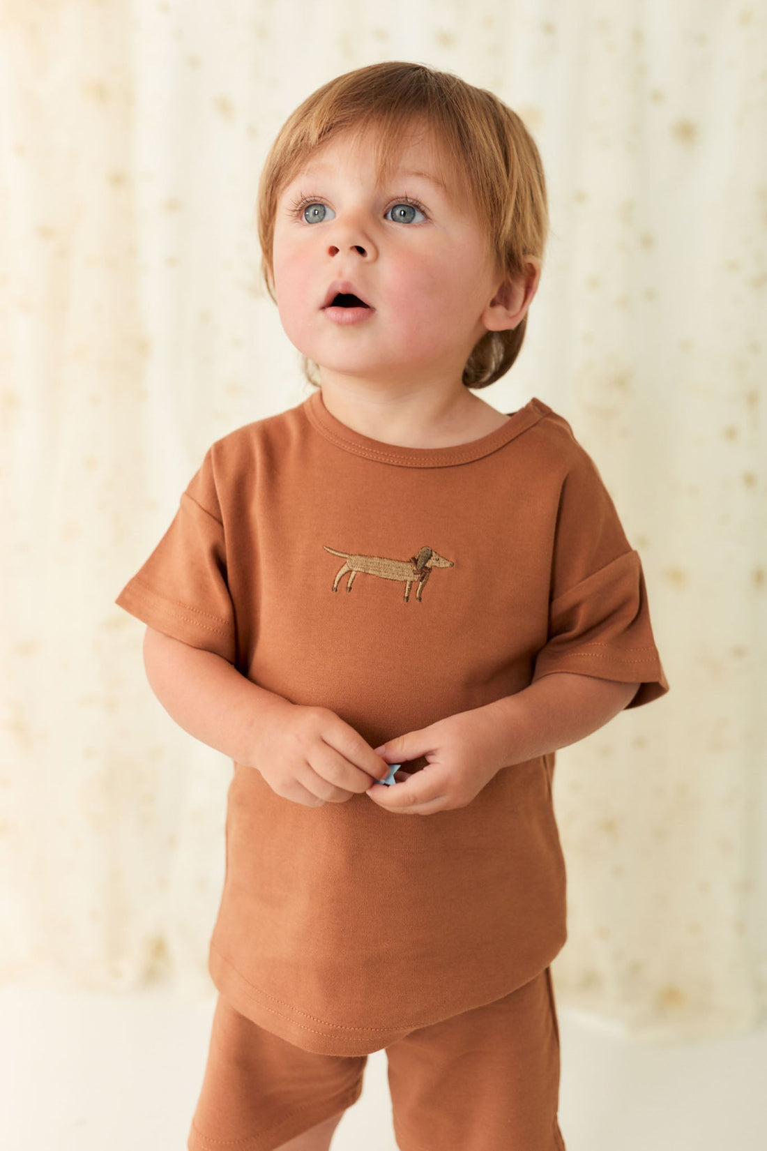 Pima Cotton Eddie T-Shirt - Spiced Cosy Basil Childrens Top from Jamie Kay Australia