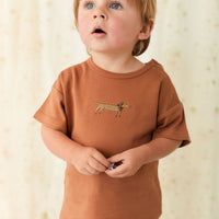 Pima Cotton Eddie T-Shirt - Spiced Cosy Basil Childrens Top from Jamie Kay Australia