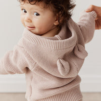 Sebastian Knitted Cardigan/Jacket - Ballet Pink Marle Childrens Cardigan from Jamie Kay Australia