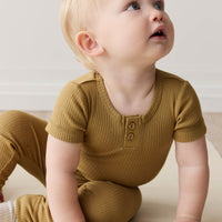 Organic Cotton Modal Darcy Rib Tee Bodysuit - Buffalo Childrens Bodysuit from Jamie Kay Australia