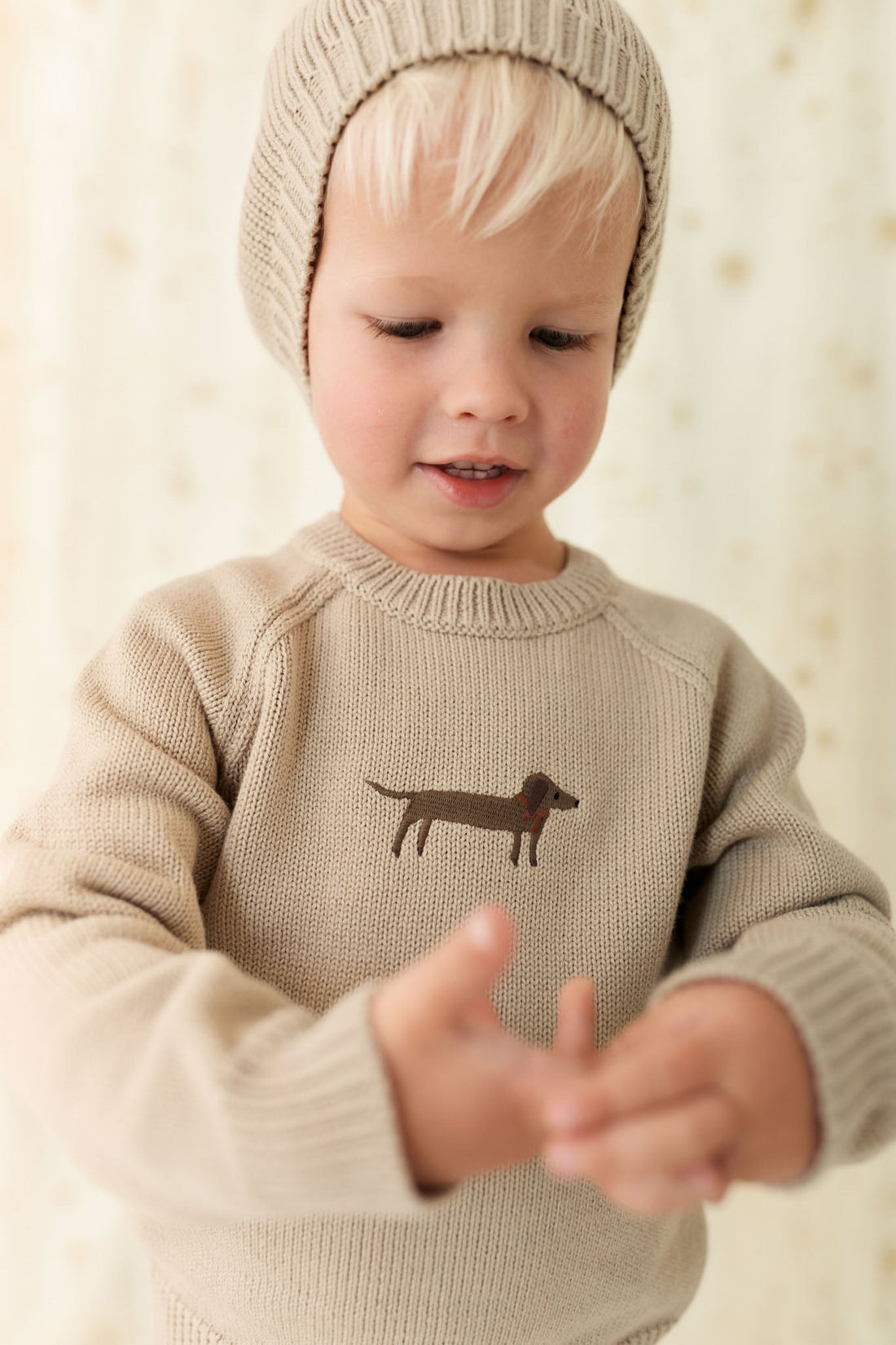 Ethan Jumper - Vintage Taupe Cosy Basil Childrens Jumper from Jamie Kay Australia