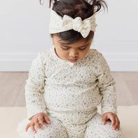 Organic Cotton Long Sleeve Bodysuit - Dainty Egret Blues Childrens Bodysuit from Jamie Kay Australia