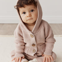 Sebastian Knitted Cardigan/Jacket - Ballet Pink Marle Childrens Cardigan from Jamie Kay Australia