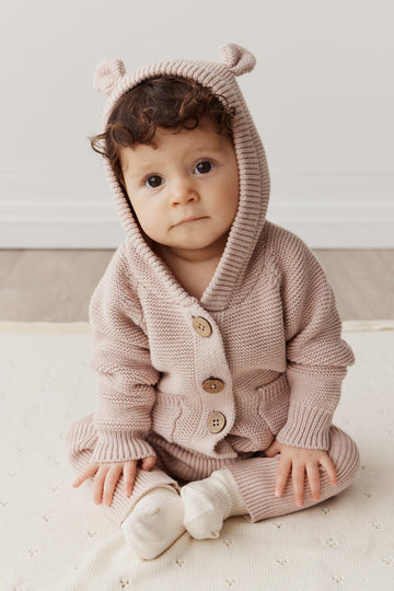 Sebastian Knitted Cardigan/Jacket - Ballet Pink Marle Childrens Cardigan from Jamie Kay Australia