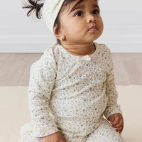 Organic Cotton Long Sleeve Bodysuit - Dainty Egret Blues Childrens Bodysuit from Jamie Kay Australia