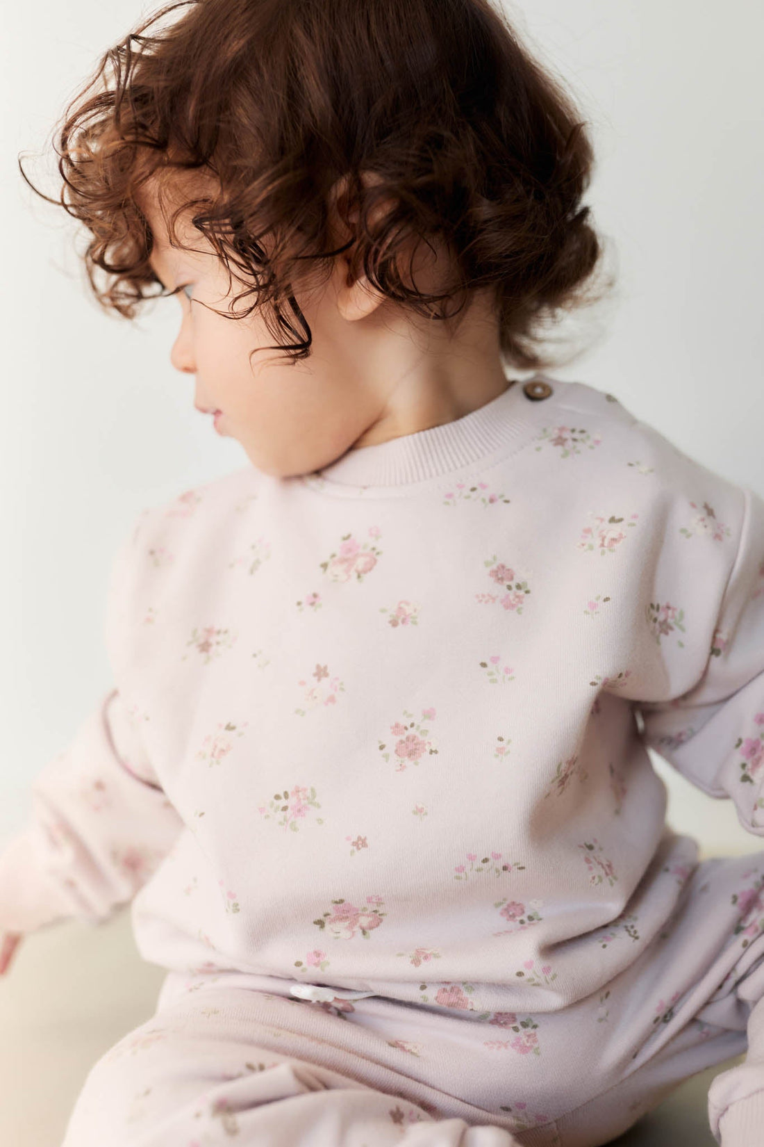 Organic Cotton Aubrey Sweatshirt - Petite Fleur Violet Childrens Sweatshirt from Jamie Kay Australia