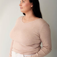 Organic Cotton Modal Womens Long Sleeve Top - Dusky Rose Marle Childrens Womens Top from Jamie Kay Australia