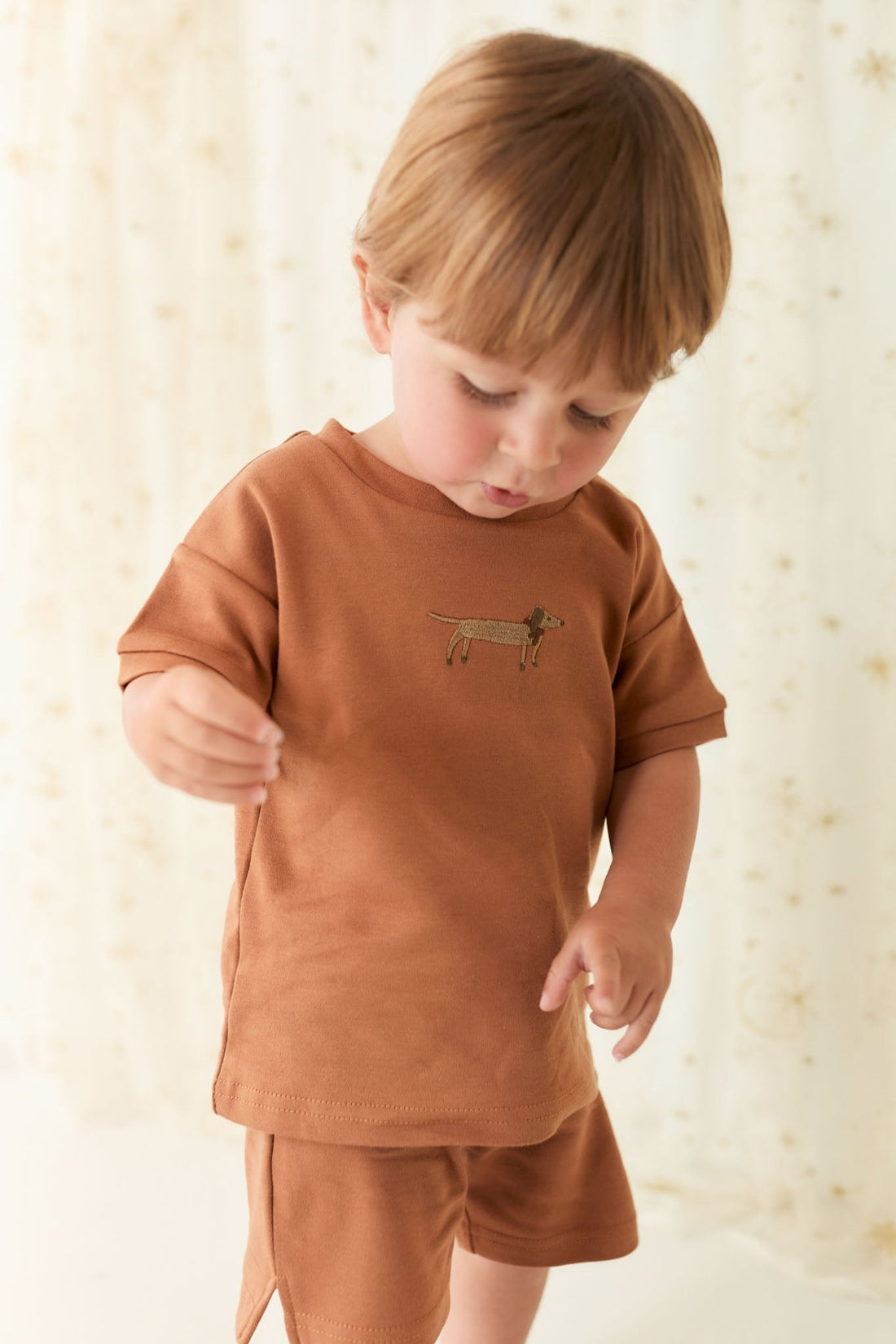 Pima Cotton Eddie T-Shirt - Spiced Cosy Basil Childrens Top from Jamie Kay Australia