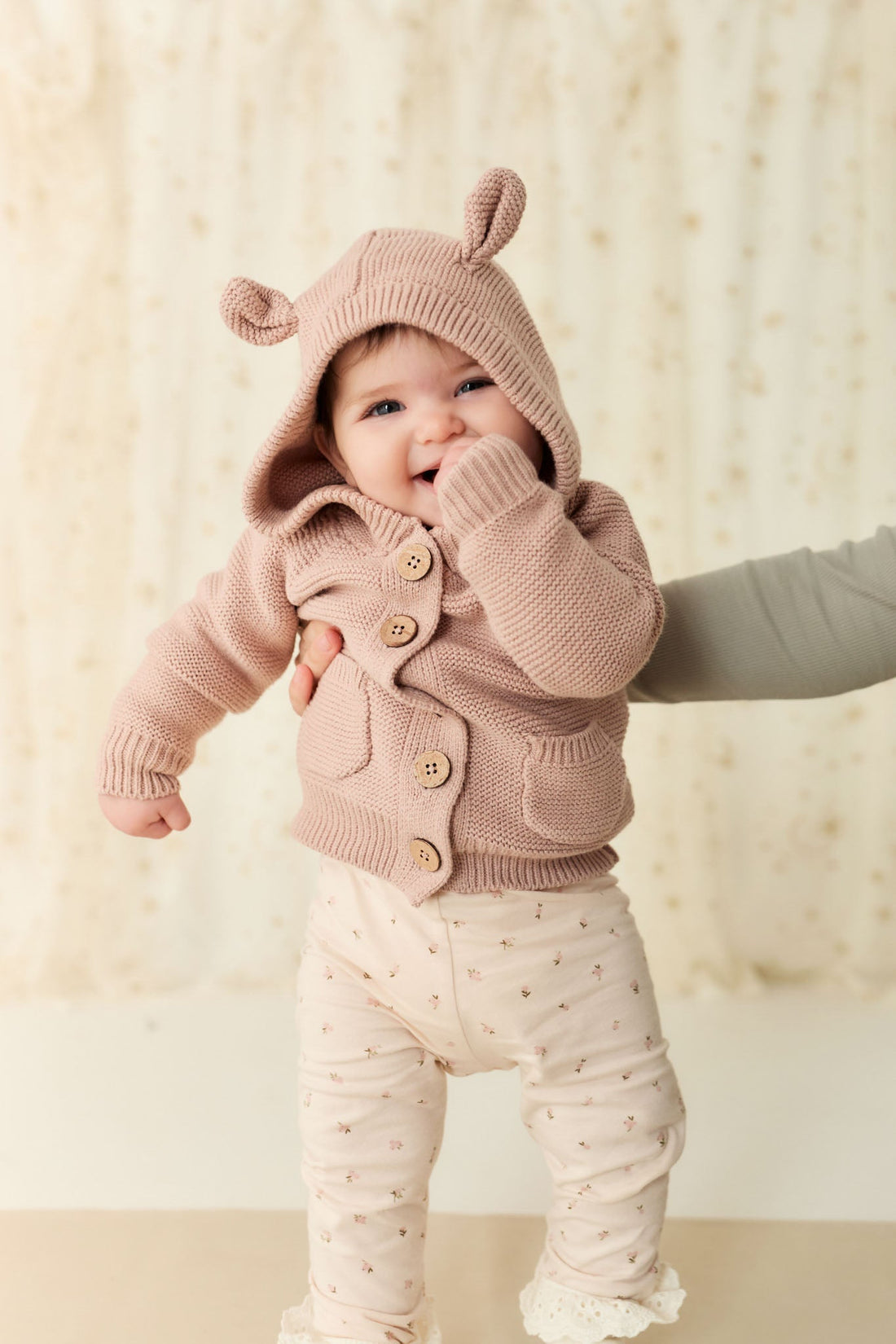 Sebastian Knitted Cardigan/Jacket - Dusky Rose Marle Childrens Cardigan from Jamie Kay Australia