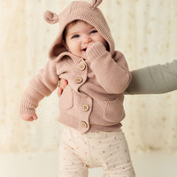 Sebastian Knitted Cardigan/Jacket - Dusky Rose Marle Childrens Cardigan from Jamie Kay Australia