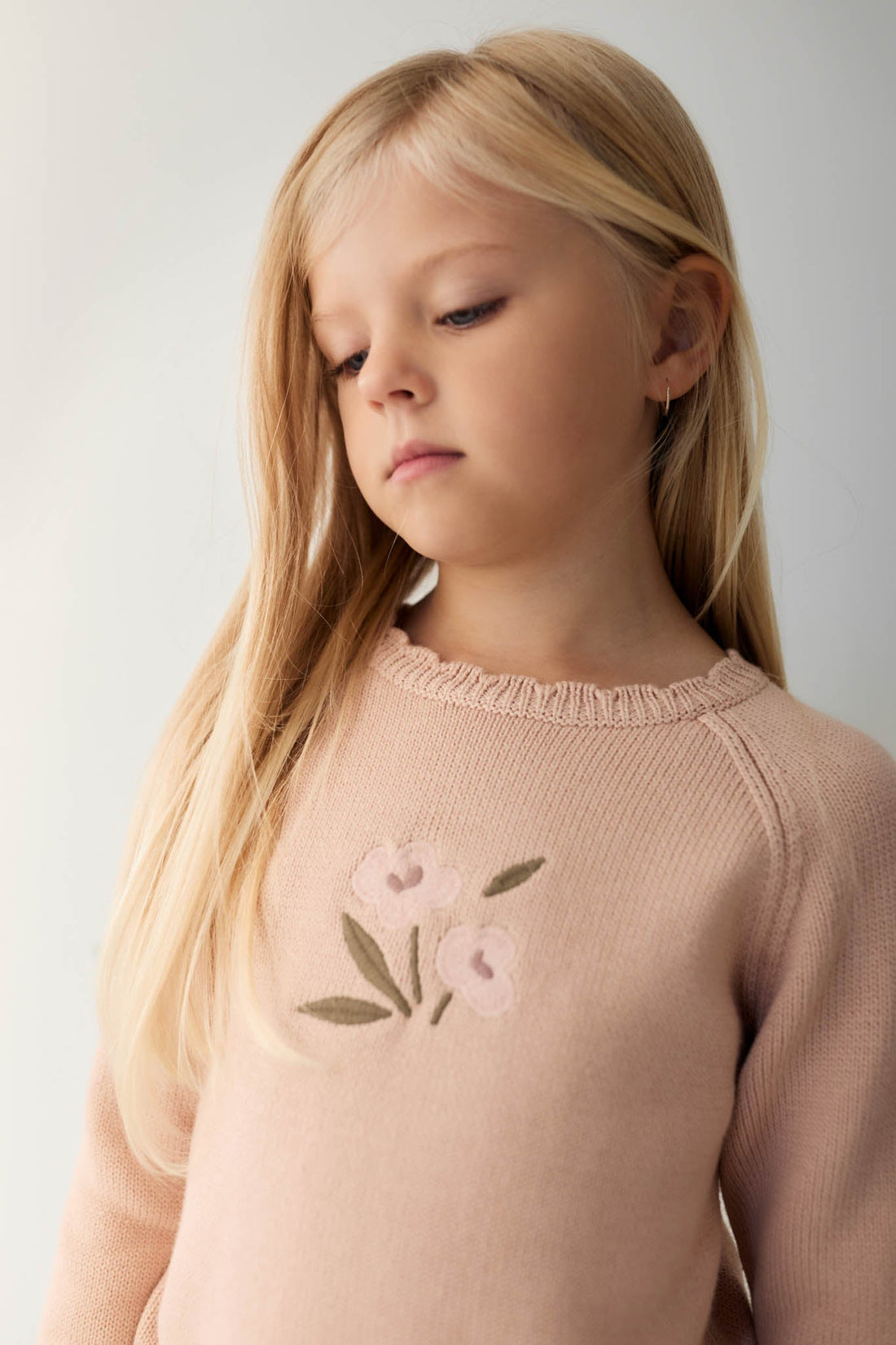 Audrey Knitted Jumper - Dusky Rose Petite Goldie Childrens Jumper from Jamie Kay Australia