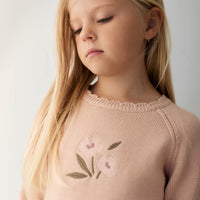 Audrey Knitted Jumper - Dusky Rose Petite Goldie Childrens Jumper from Jamie Kay Australia