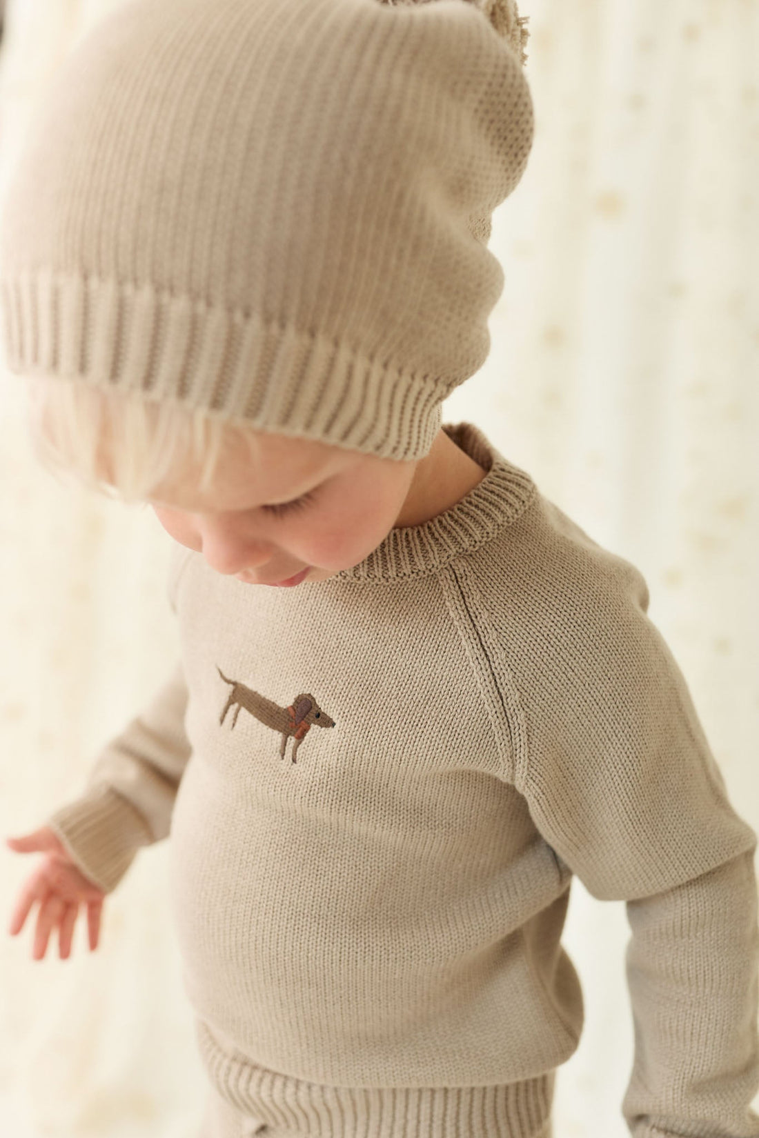 Ethan Jumper - Vintage Taupe Cosy Basil Childrens Jumper from Jamie Kay Australia