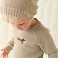 Ethan Jumper - Vintage Taupe Cosy Basil Childrens Jumper from Jamie Kay Australia