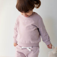 Organic Cotton Jalen Oversized Jumper - Heather Haze Childrens Sweatshirt from Jamie Kay Australia