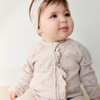 Organic Cotton Fine Rib Melanie Onepiece - Petite Fleur Violet Childrens Onepiece from Jamie Kay Australia