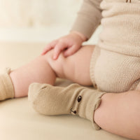 George Bear Ankle Sock - Vintage Taupe Childrens Sock from Jamie Kay Australia