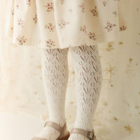 Scallop Weave Tight - Parchment Childrens Tights from Jamie Kay Australia