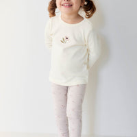 Organic Cotton Fine Rib Everyday Legging - Petite Fleur Violet Childrens Legging from Jamie Kay Australia