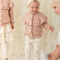 Organic Cotton Everyday Legging - Goldie Bouquet Egret Childrens Legging from Jamie Kay Australia