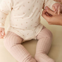 Ribbed Tight - Dusky Rose Childrens Tights from Jamie Kay Australia