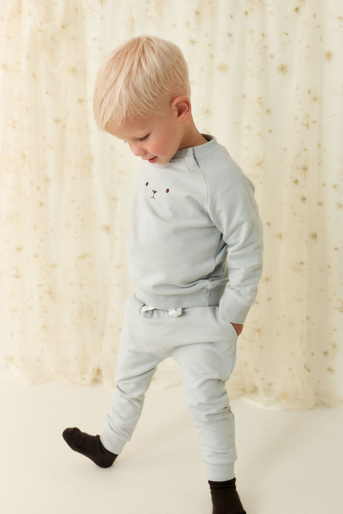 Organic Cotton Palmer Track Pant - Droplet Childrens Pant from Jamie Kay Australia