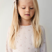 Organic Cotton Fine Rib Long Sleeve Top - Petite Fleur Violet Childrens Top from Jamie Kay Australia