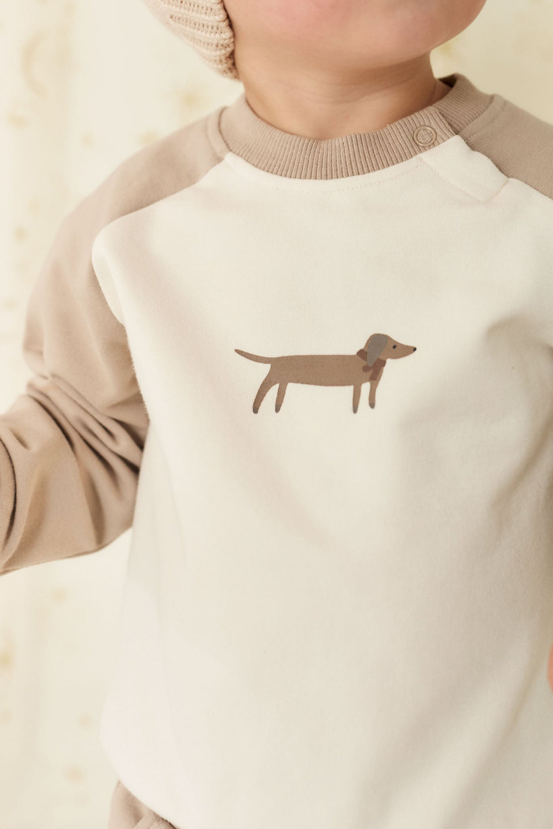 Organic Cotton Tao Sweatshirt - Vintage Taupe Cosy Basil Childrens Sweatshirt from Jamie Kay Australia