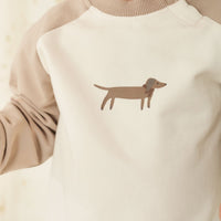 Organic Cotton Tao Sweatshirt - Vintage Taupe Cosy Basil Childrens Sweatshirt from Jamie Kay Australia